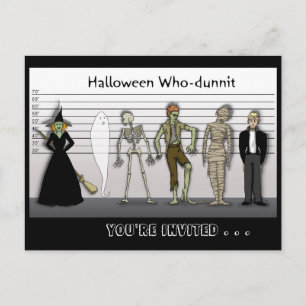 Halloween WHO-Dunit Inbjudan Vykort