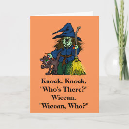 Halloween Wiccan Knock Joke Card Kort