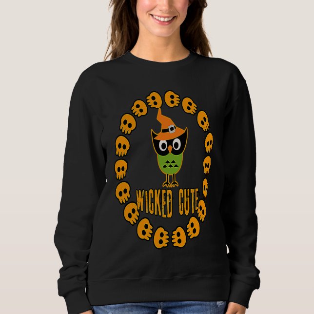 Halloween Wicked Cute Owl T Shirt (Framsida)