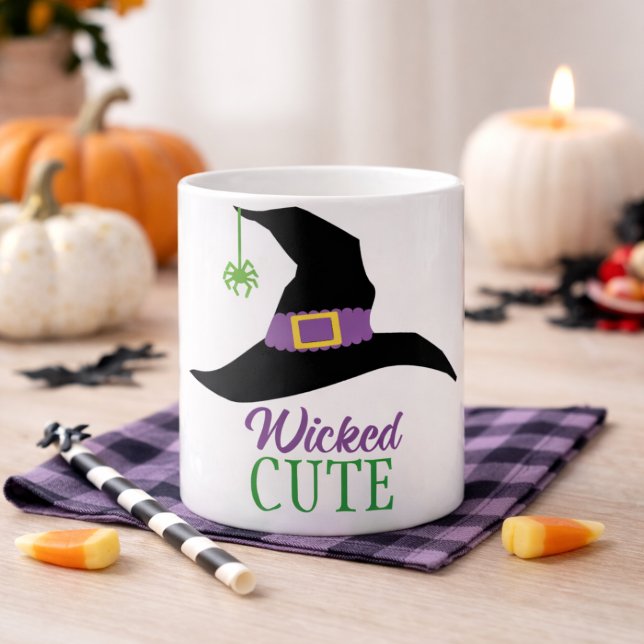 Halloween Wicked Cute Witch Hat Kaffemugg (Skapare uppladdad)