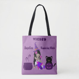 Halloween Wicked Wandering Witch Lila Cute Roligt Tygkasse