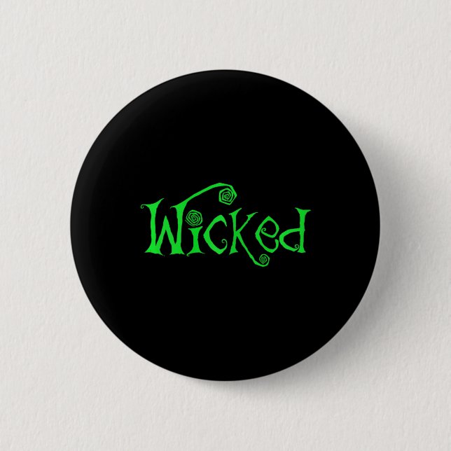 Halloween Wicked Witch Roligt Costume Outfit Gift Knapp (Framsida)