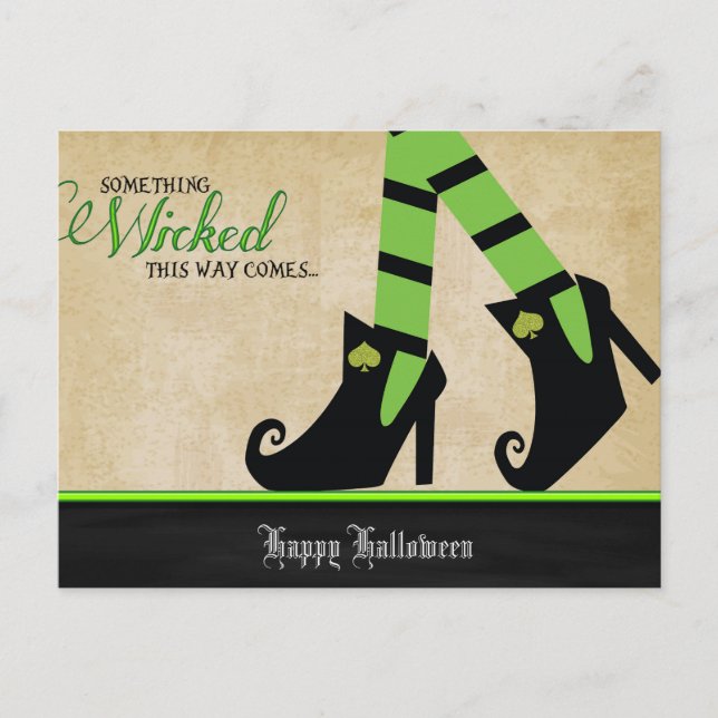 Halloween Wicked Witch Shoe Postcards Vykort (Framsida)