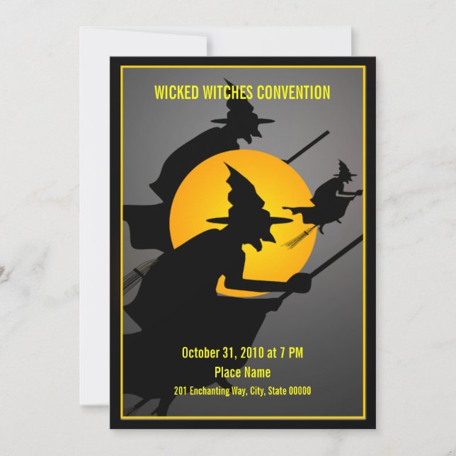 Halloween Wicked Witches-konventionen Lusny Party Inbjudningar (Framsida)