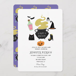 Halloween Witch A Baby brinner i babyskor Inbjudningar