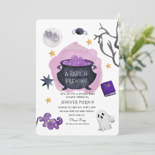 Halloween Witch A Baby brinner i babyskor Inbjudningar