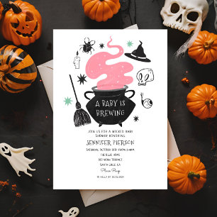 Halloween Witch A Baby brinner i babyskor Inbjudningar