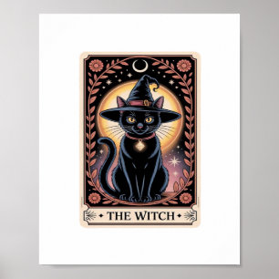 Halloween Witch Aesthetic Cat Lovers Gothic Tarot Poster