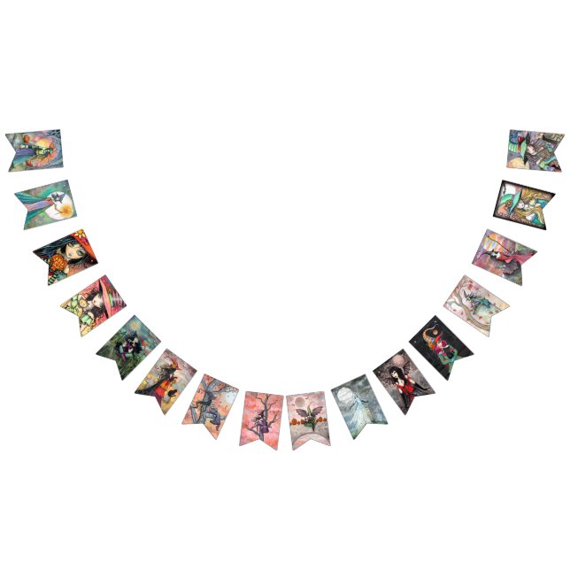 Halloween Witch Art av Molly Harrison Vimplar (Alla)