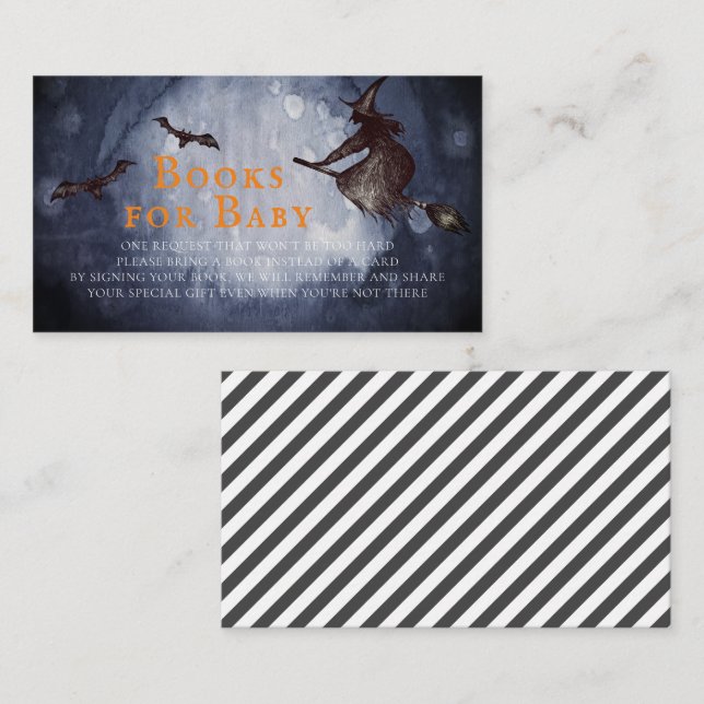 Halloween Witch Baby Shower Bokar för Baby Tilläggskort (Fram/baksida)