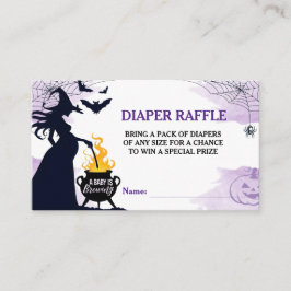 Halloween Witch Baby Shower Diaper Raffle Lila Tilläggskort
