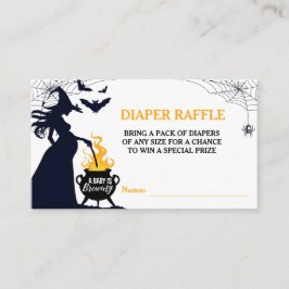 Halloween Witch Baby Shower Diaper Raffle Tilläggskort