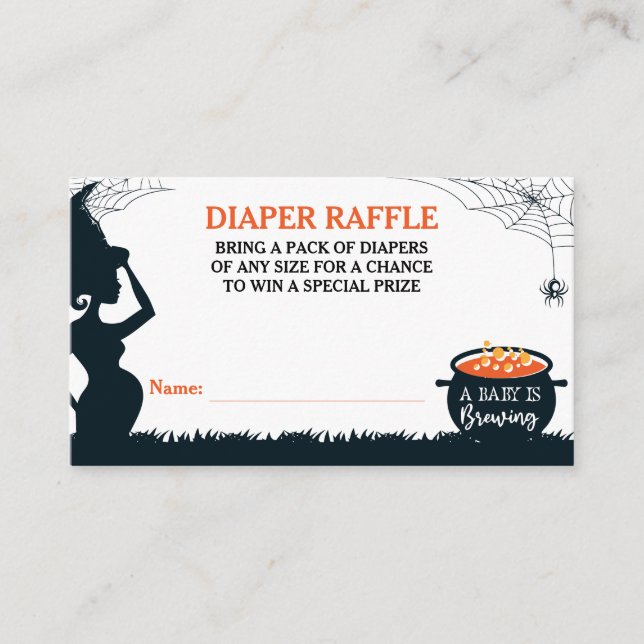 Halloween Witch Baby Shower Diaper Raffle Tilläggskort (Framsida)