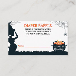 Halloween Witch Baby Shower Diaper Raffle Tilläggskort