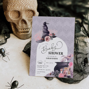 Halloween Witch Baby Shower-inbjudan Inbjudningar