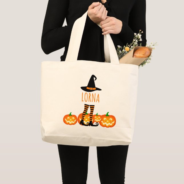 Halloween Witch Ben och Pumpkin Jumbo Tygkasse (Framsida (produkt))