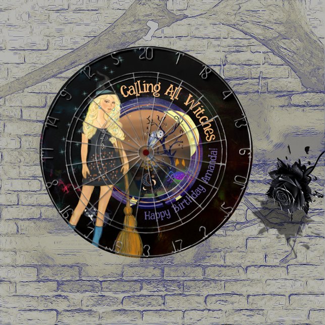 Halloween Witch Birthday Black Dart Board Darttavla (Halloween Witch Birthday Black Dart Board)