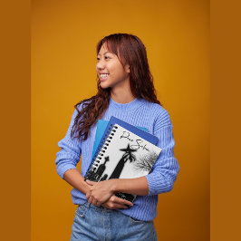 Halloween Witch Black and White Spiral Notebook Anteckningsbok