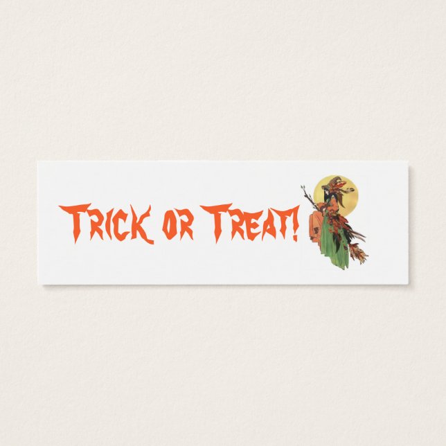 Halloween Witch Bookmark Litet Visitkort (Baksidan)