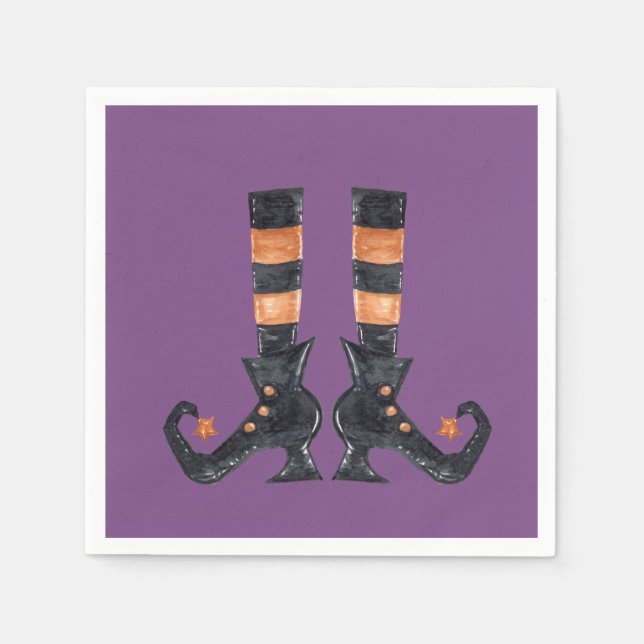 Halloween Witch Boots Pappersservett (Framsidan)