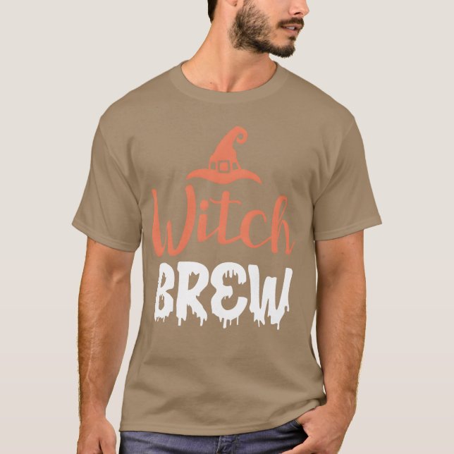 Halloween Witch Brew-pojken T Shirt (Framsida)
