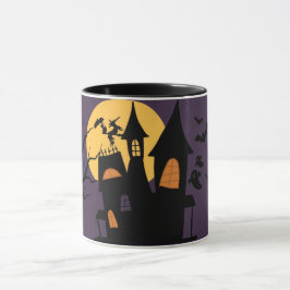 Halloween Witch Castle Mugg - Magic Night Scene