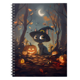 Halloween Witch Cat Anteckningsbok