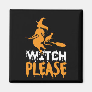 Halloween Witch Cat, födelsedag Magnet