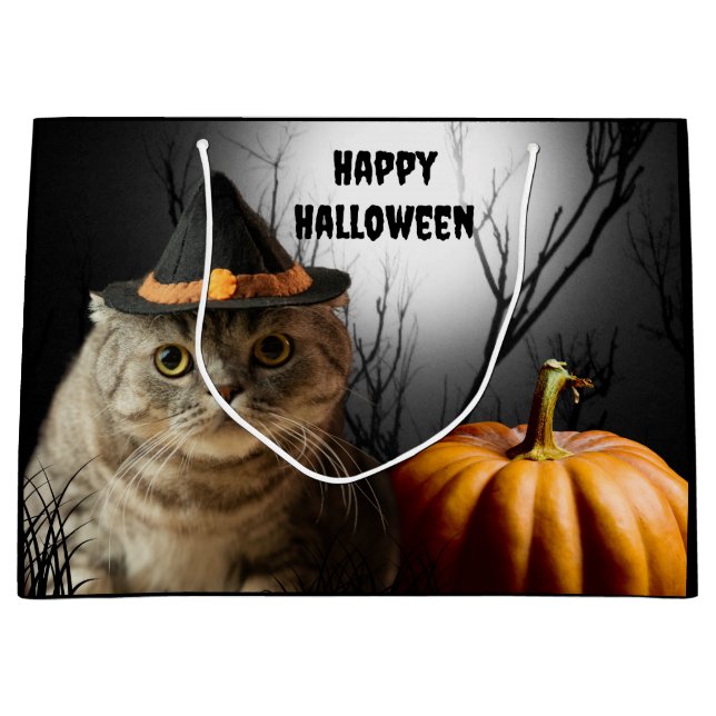 Halloween Witch Cat Gift Bag (Framsidan)