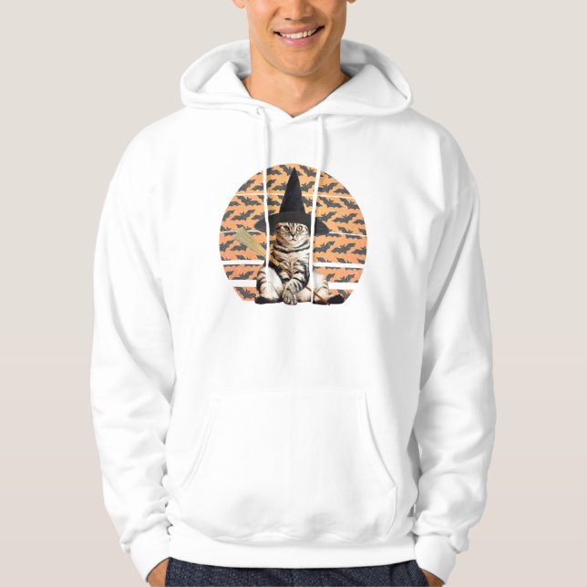 Halloween Witch Cat Hoodie (Framsida)