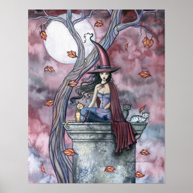 Halloween Witch Cat Poster av Molly Harrison (Framsidan)