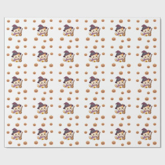 Halloween Witch Cat Pumpkin Pattern Presentpapper