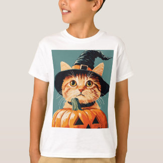 Halloween Witch Cat Pumpkin Spooky Season T Shirt
