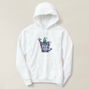 Halloween Witch Cats Holding Magic Trollspö Stars Hoodie