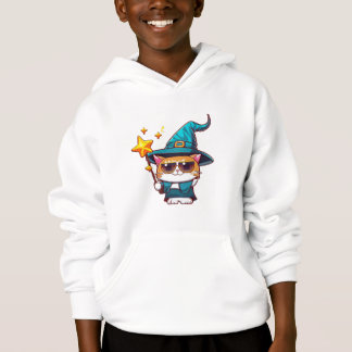 Halloween Witch Cats Holding Magic Trollspö Stars T Shirt
