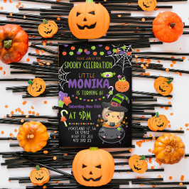 Halloween Witch Cauldron Birthday-inbjudan Inbjudningar