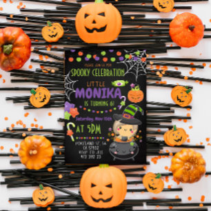 Halloween Witch Cauldron Birthday-inbjudan Inbjudningar