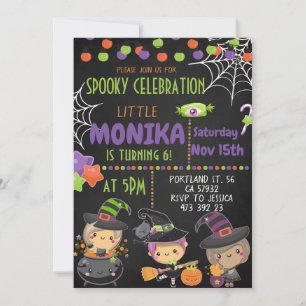 Halloween Witch Cauldron Birthday-inbjudan Inbjudningar