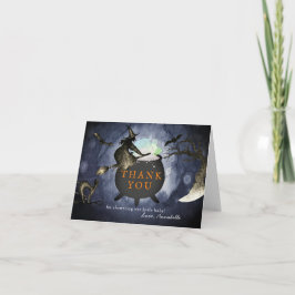 Halloween Witch Cauldron Night Himlar Baby Shower Tack Kort