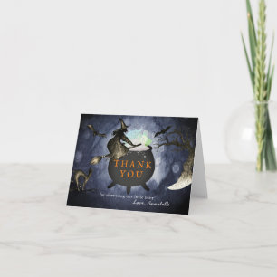 Halloween Witch Cauldron Night Himlar Baby Shower Tack Kort