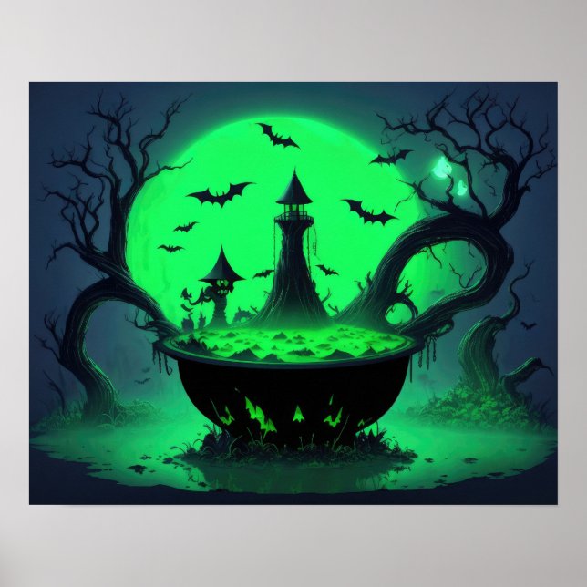 Halloween Witch Cauldron Poster (Framsidan)