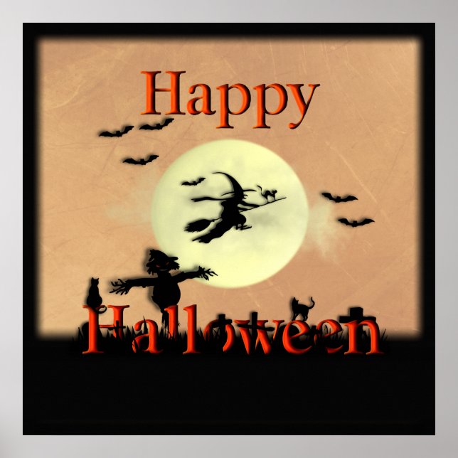 Halloween Witch Cemetery Poster (Framsidan)