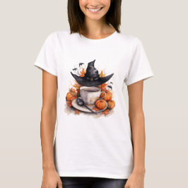 Halloween Witch Coffee Kopp Pumpkin T Shirt