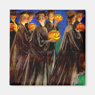 Halloween Witch College Studenter Magnet