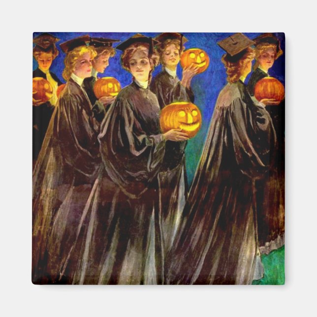 Halloween Witch College Studenter Magnet (Framsidan)