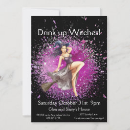 Halloween Witch Costume Party Inbjudningar