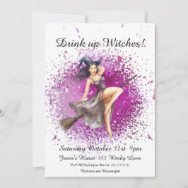 Halloween Witch Costume Party Inbjudningar