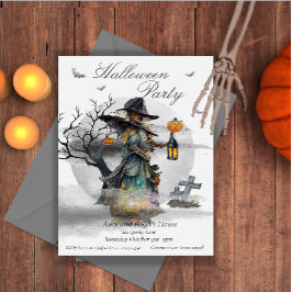 Halloween Witch Costume Party Inbjudningar
