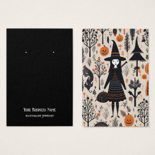 Halloween Witch Earring Visning Card Visitkort