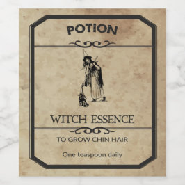 Halloween Witch Essence Apothecary Vin-etikett Vinflaska Etikett